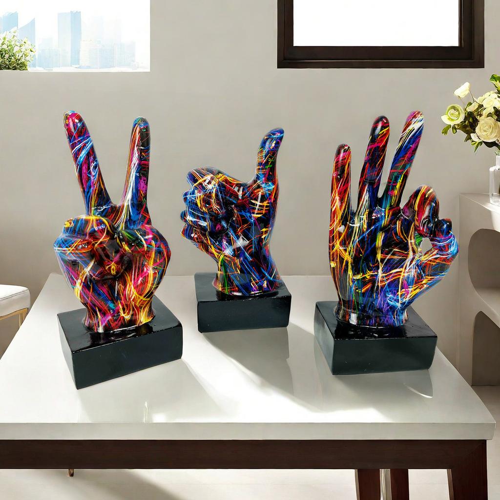 Modern Simple Gesture Small Ornaments Resin Ornaments Home Office Desktop Decoration Creative Resin Crafts