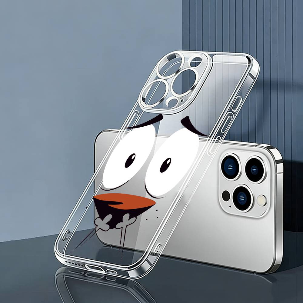 Line style Dog C-CourageS COOL Phone Case For iPhone 17 16 15 14 13 12 11 Mini Pro Max Plus Transparent Cover