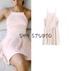 New Fall Women's Clothing Vest Camisole Tube Top Waist Hem Silk Satin Texture Short Dress 3543331