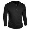 Мужской однотонный топ с лацканами на пуговицах и длинными рукавами, мужской повседневный модный топ с длинными рукавами
