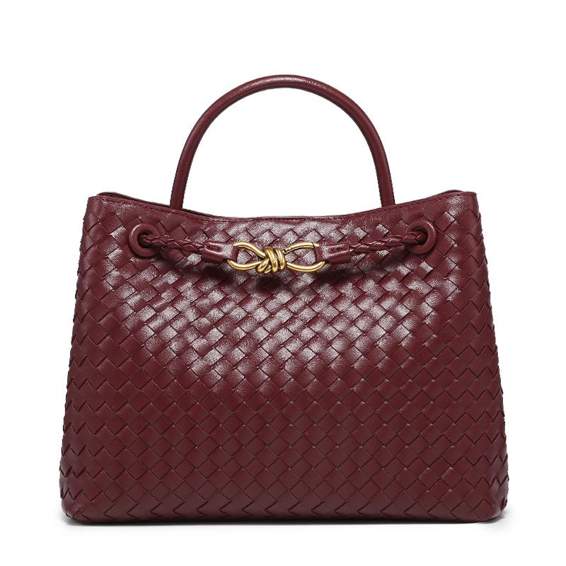 Винтажная плетеная сумка-тоут с металлической пряжкой - Универсальная сумка через плечо и кроссбоди