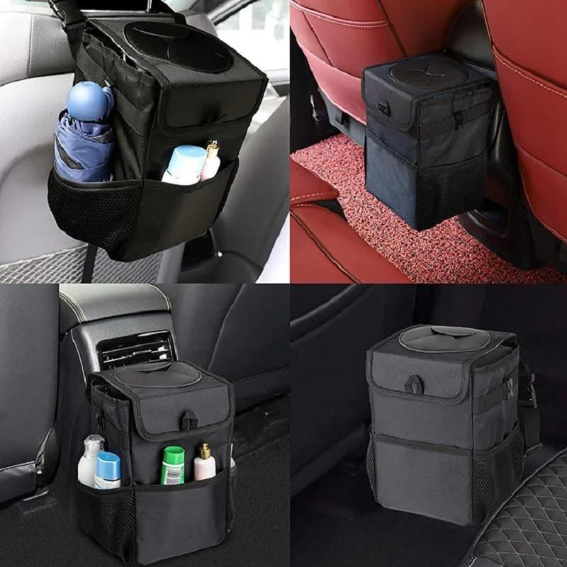 Portable Car Trash Can Foldable Storage Box-Multifunctional Vehicle Organizer Car Waste Bin Compact Storage Bin for Car Interior