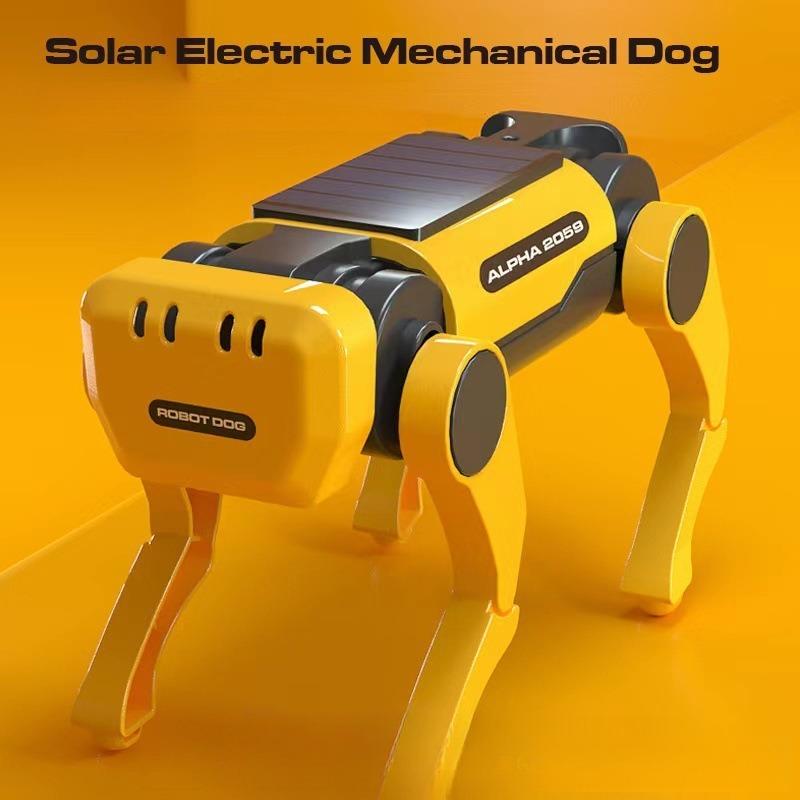 1PC Can Go In the Sun Steam Solar Electric Robot Dog Children Assembly Toy Boy Educational Robot