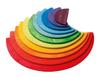 Grimm's Rainbow Semi-Circle Wooden Building Blocks, Educational Toy, Pretend Play Board, 18.5cm H X 37cm W X 0.8cm D (Largest Part)