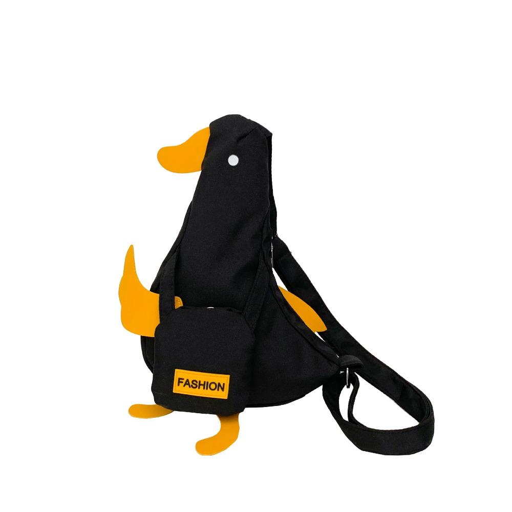 Korean Style Duck Shoulder Bag Canvas Cartoon Chest Bag Lovely Funny Duck Crossbody Bag  Travel