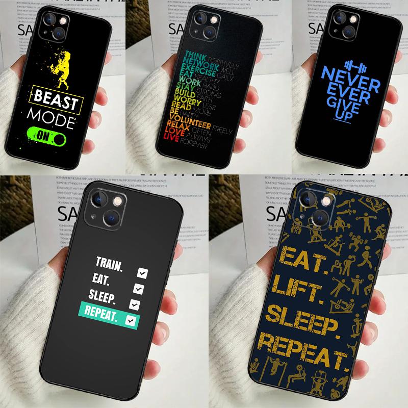 Gym Fitness Bodybuilding Case For iPhone 17 Air 15 14 11 16 Pro Max 13 12 Mini 15 16 Plus 16e Funda Silicone Cover