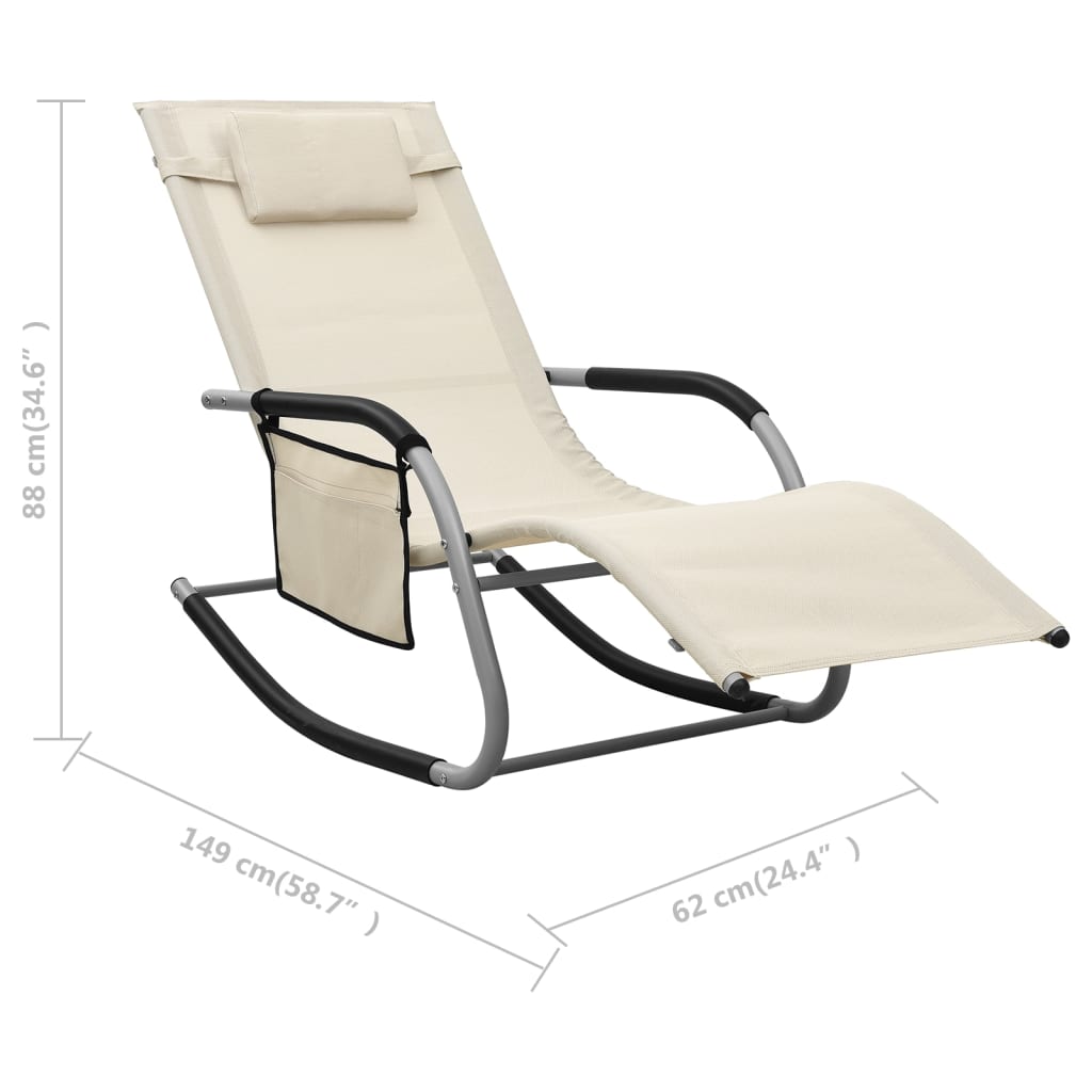 Sun Lounger Textilene Cream and Gray