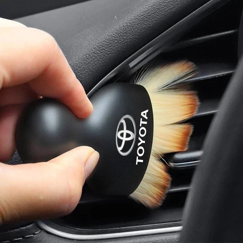 Car Interior Cleaning Soft Brush Dust Remover Auto Accessories for Toyota GR TRD Yaris Hilux Corolla Prius Avensis Emblem Auris Rav4