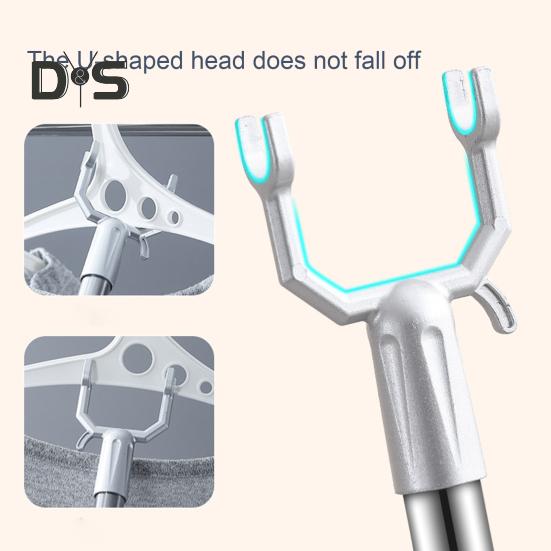 Штанга для одежды из нержавеющей стали, U-образная вилка, выдвижной телескопический крючок для подвешивания одежды, высокая грузоподъемность, складная вешалка для одежды