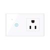 Умная настенная розетка Wi-Fi 95–250 В с сенсорным выключателем на 3 группы, приложение Smart Life, дистанционное управление, голосовое управление, совместимость с сенсорным управлением