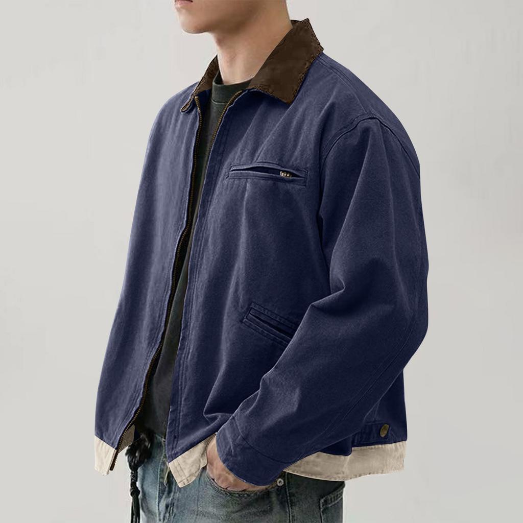 Men's Solid Color Camouflage Outdoor Sports Jacket Men's Pocket Button Casual Jacket