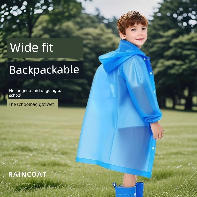 Disposable Raincoat for Children and Elementary School Students, 2025 New Model, Thickened, Portable, Full-Body Storm-Proof with Backpack Space