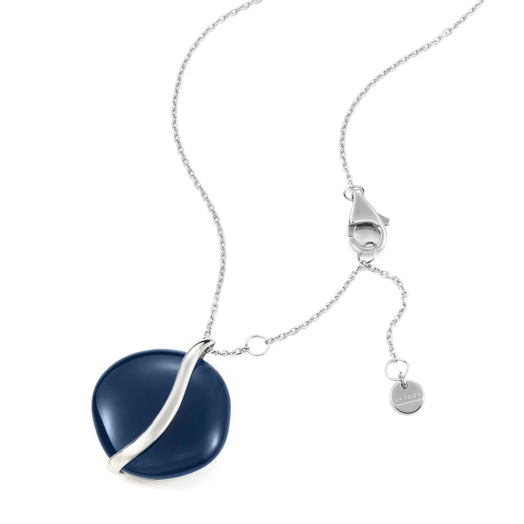 SOFIE SEA GLASS Синяя подвеска в форме органического камня SKJ1809040 [Skagen] Женское ожерелье,