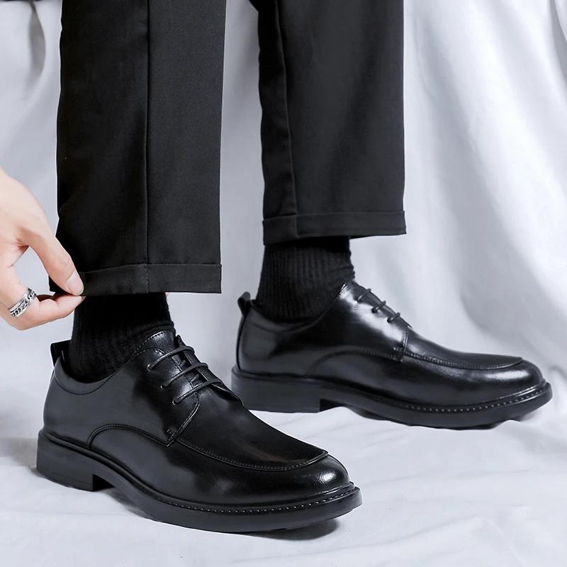 Мужские туфли на шнуровке, оксфорды, качественные лакированные черные, свадебные кожаные, мягкие, мужские, деловые, деловые, деловые туфли для мужчин