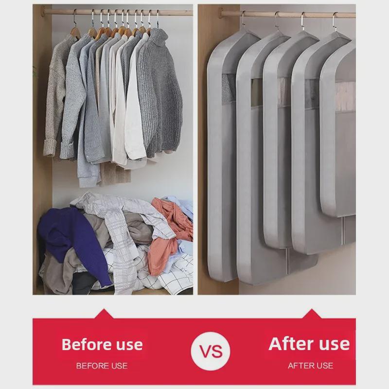 Толстый нетканый прозрачный чехол для одежды, защищающий от пыли, для костюмов