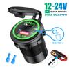 Dual USB Car Charger 12V 24V Cigarette Lighter Socket Adapter Fast Charging Port Outlet with Switch For Car Motorcycle Truck RV