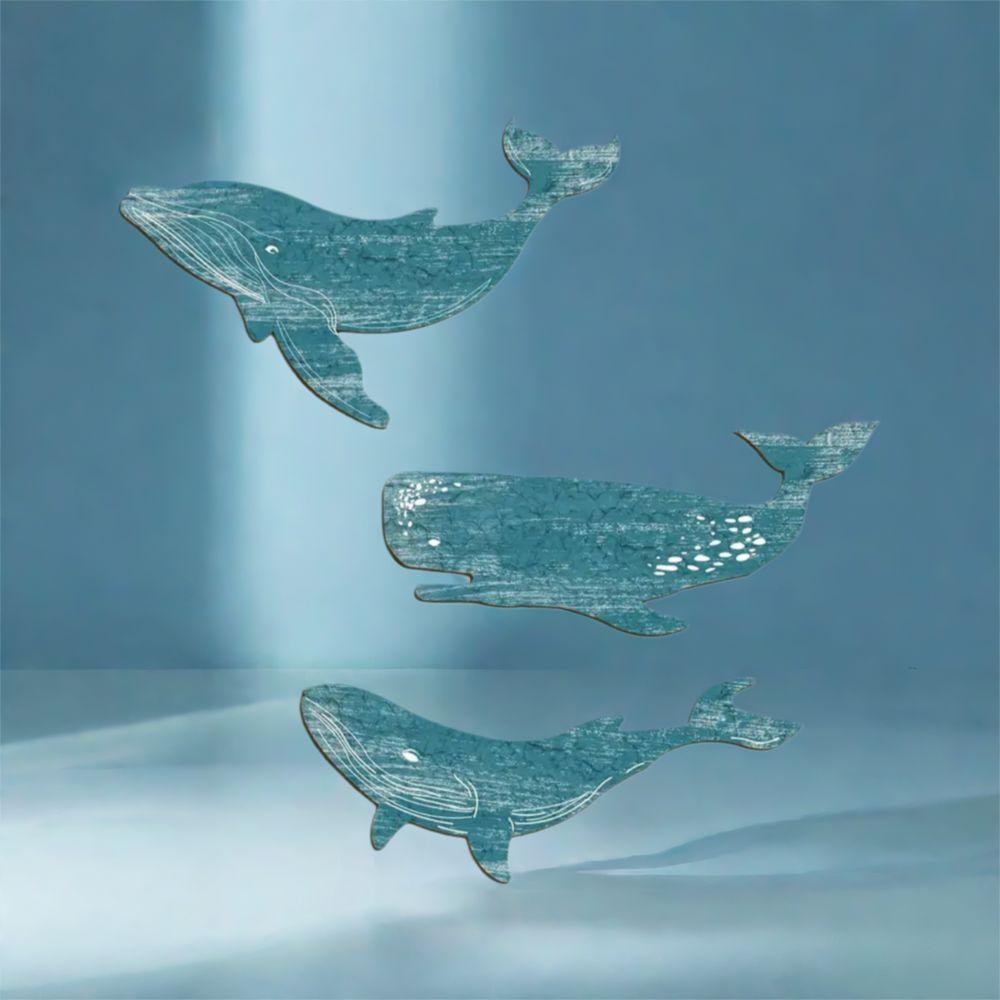 Wooden Whale Signs Pendant Retro Ocean Animal Decoration Whale Shark Wall Ornament Cafe Bar