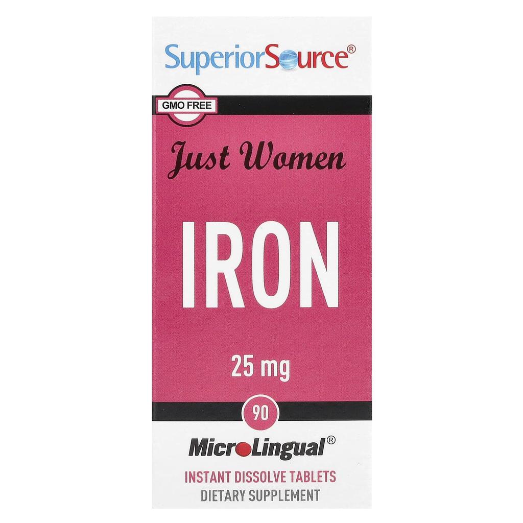 Just Women, Iron, 25Mg, Microlingual® Instant Dissolve Tablets, 90 Tablets
