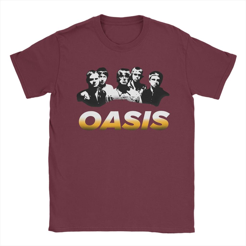 Смешная винтажная футболка с принтом группы O-Oasis для мужчин, 100% хлопок, короткий рукав, круглый вырез, летняя одежда