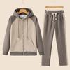 Fashion Casual Sportwear Hoodie Pant Set Long Sleeve Hooded Jacket 2 Piece Set Drawstring Pant Sping Female Running Suits
