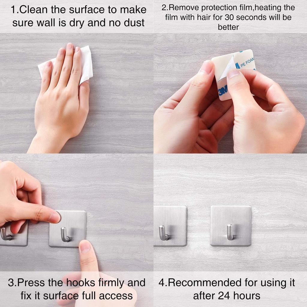 Self Adhesive Wall Hooks Hanger Kitchen Hanging for Towel Bathroom Hook Sticky Hooks Wall Organisation