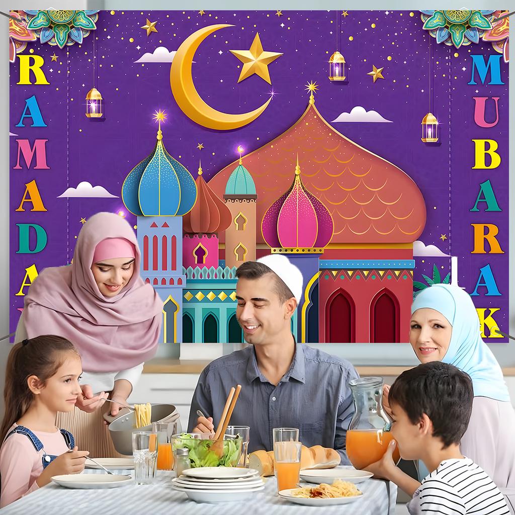 Тема вечеринки Ид Традиционный фон Украшения Ramadan Mubarak для дома Исламский Мусульманский Kareem Eid Al Adha Реквизит Подарок Постер