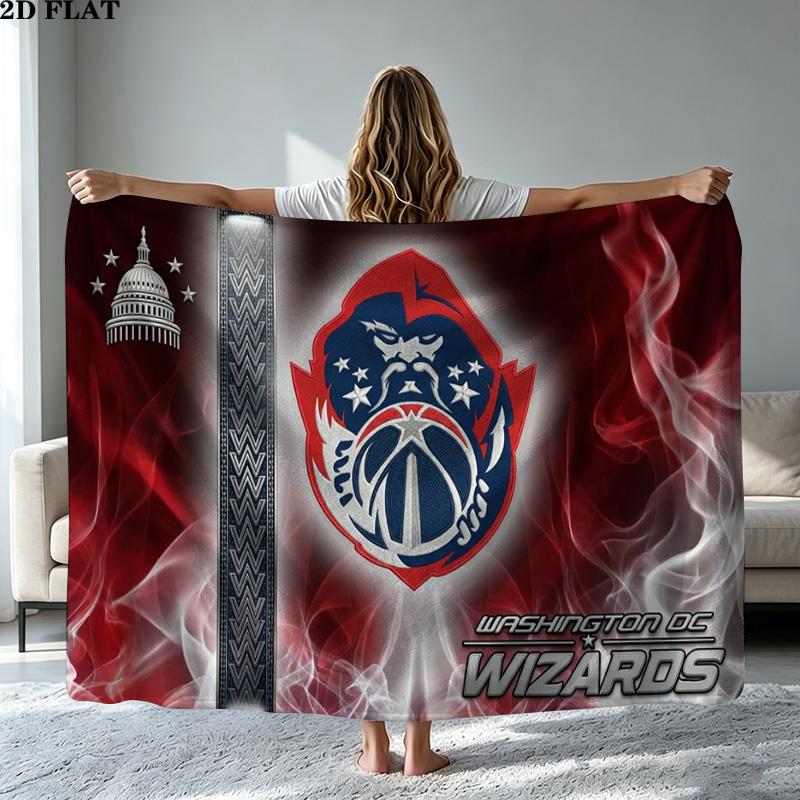 Washington Wizards Print Flannel Blanket High Quality Warm Comfortable Cover for All Seasons Perfect for Gifts Home Decor
