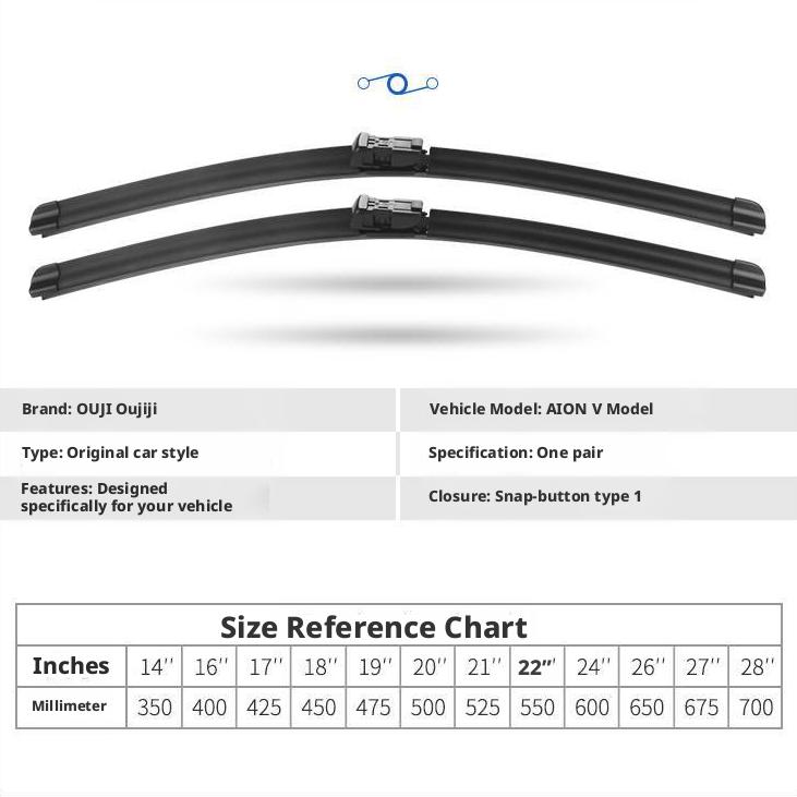 OEM-Style Frameless Silent Wiper Blades for GAC AION V / AION V Plus  Front Windshield Wiper Blade Refills for GAC AION V 2020 EV