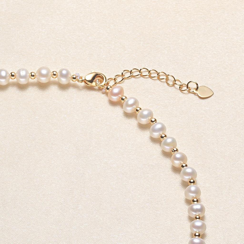 Can be polished, freshwater pearl, bow-shaped necklace, fashionable color-preserving accessory, necklace jewelry, vintage style