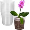 ABOOFAN 10pcs Flower Pots Phalaenopsis Pots Root Rot Prevention Transparent Seedling Pots with Drainage Holes Visible Roots Plastic Slits Seedling