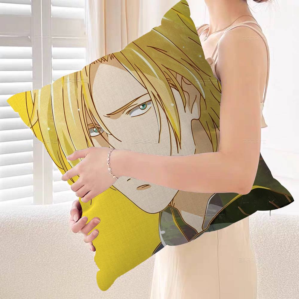 Banana Fish Pillow Cover for Bedroom Room and Living Room Sofa Decorative Cushion Cover