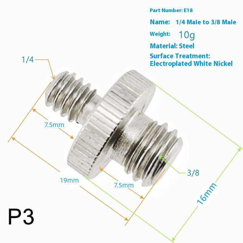 Адаптер крепления винта для камеры 1/4 дюйма (папа) на 1/4 3/8 дюйма (папа) Адаптер винта штатива Резьба для камеры Штатив Монопод Кольцевая лампа