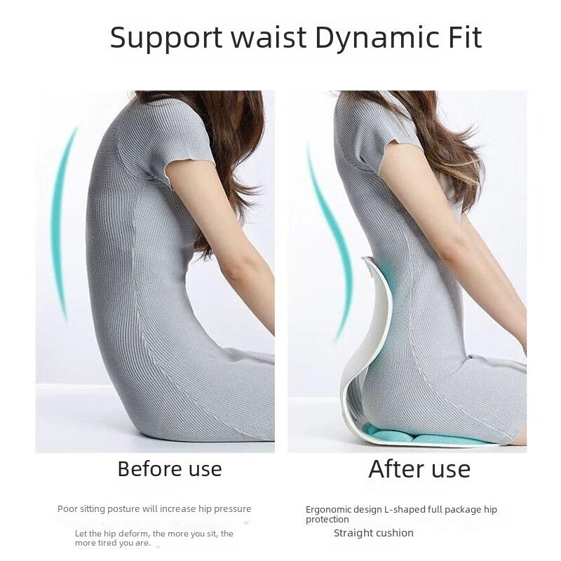 Эргономичная дышащая подушка для поддержки талии для коррекции осанки и комфорта при длительном сидении