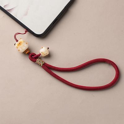 Милый мультяшный чехол для телефона Bodhi Lucky Cat с цепочкой, подвесная веревка, универсальный ремешок для телефона с защитой от потери, короткий ремешок на запястье