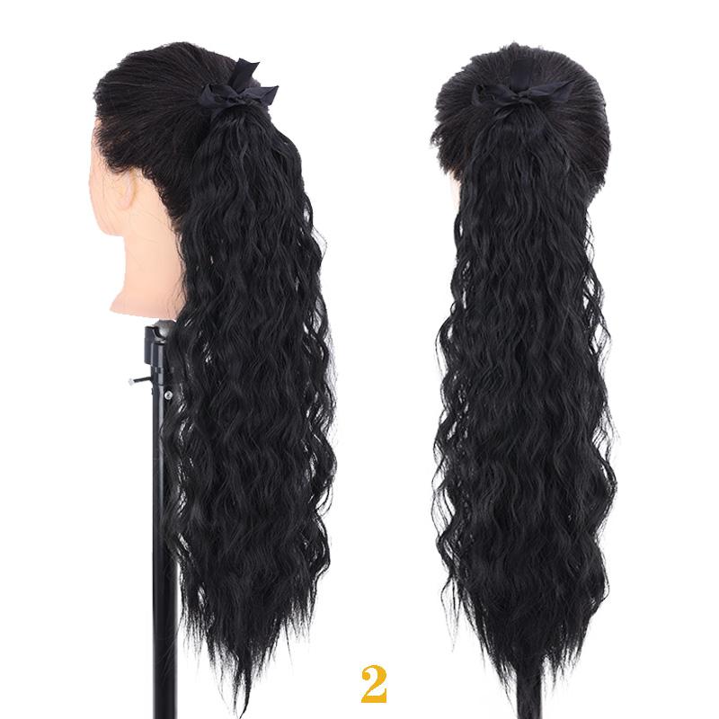Супер длинная вьющаяся синтетическая заколка для наращивания волос, парик с хвостиком