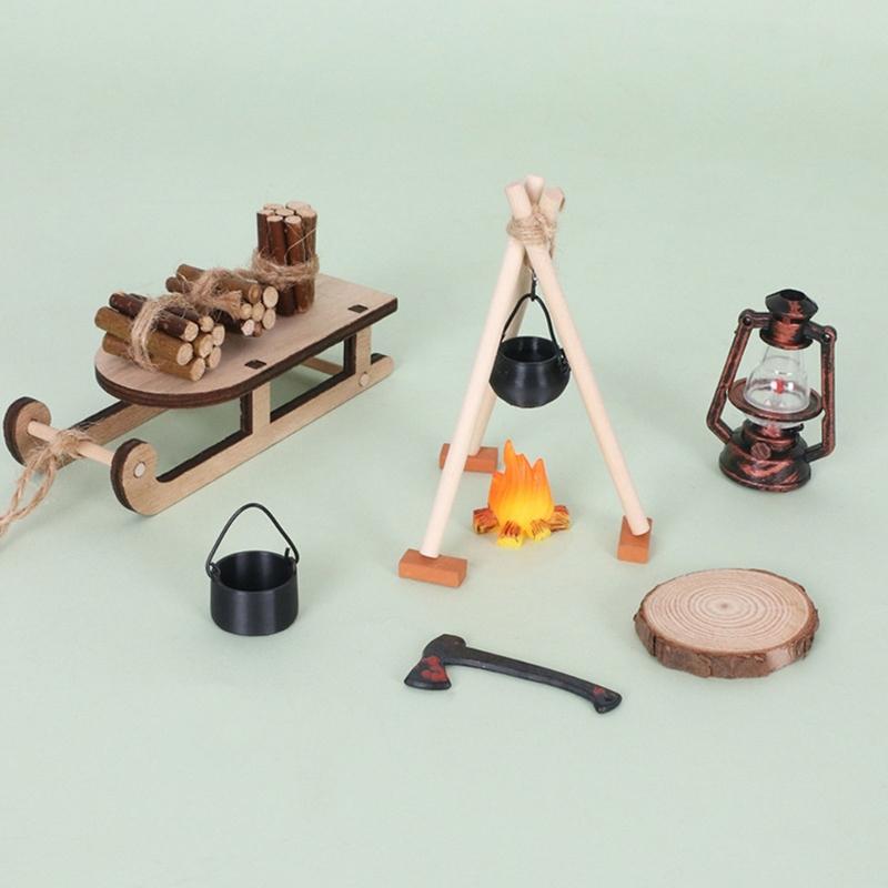 Мини-сани с поленницей в масштабе 1/12 Для DIY-кемпинга Детальное изделие для миниатюрных ландшафтов