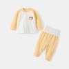 Комплект для младенца из чистого хлопка с высокой талией - Одежда для новорожденных на осень/весну и брюки с защитой животика