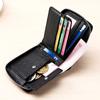 Men's Short Genuine Leather Zipper Wallet Multi Functional Driving License Card Holder with RFID Blocking New Design