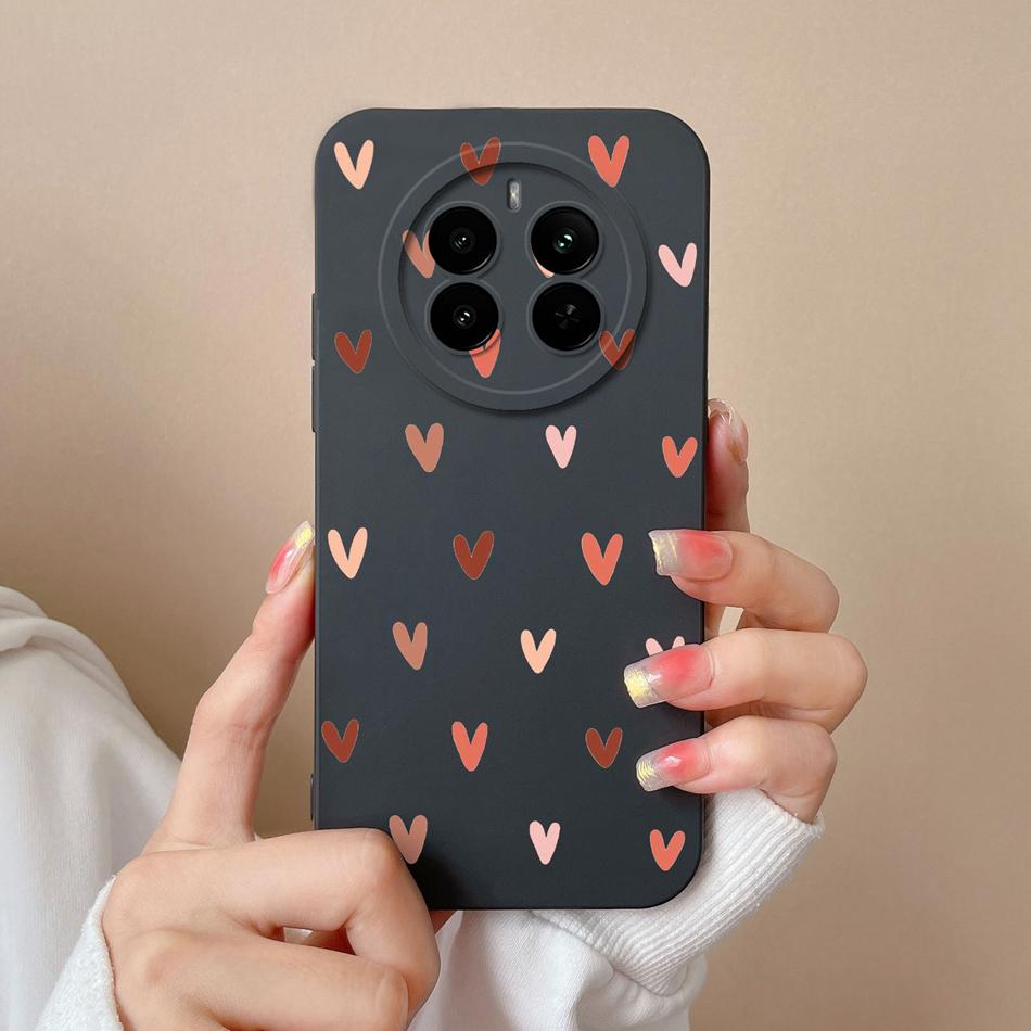 Чехол в форме сердца для Realme 12 Pro Plus 12 Lite Задняя крышка для Realme12 4G Чехол из жидкого силикона Защита камеры Корпус телефона