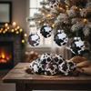6 см 12/24 шт. Шары с принтом коровы Елочные украшения Небьющиеся Рождественские подвески для елки DIY Западно-ковбойские Рождественские украшения