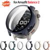 Чехол-бампер из ПК+Закаленного стекла для Huami Amazfit Balance 2, противоударный/защита от царапин, жесткий чехол-бампер для смарт-часов Amazfit Balance 2