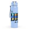 1PC Chill Summer Beach Ocean Lettering Art 750ml Color Plastic Sports Water Bottle Leakproof Flip Straw Lid Suitable for Sports Office Home Use