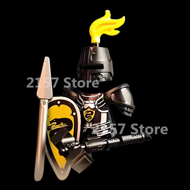 Средневековый Замок Солдат Фигурки Действия Строительные Блоки Дракон Аниме Рыцарь Аксессуар Боевой Конь Ополчение Шлем Щит Игрушка Подарок S015