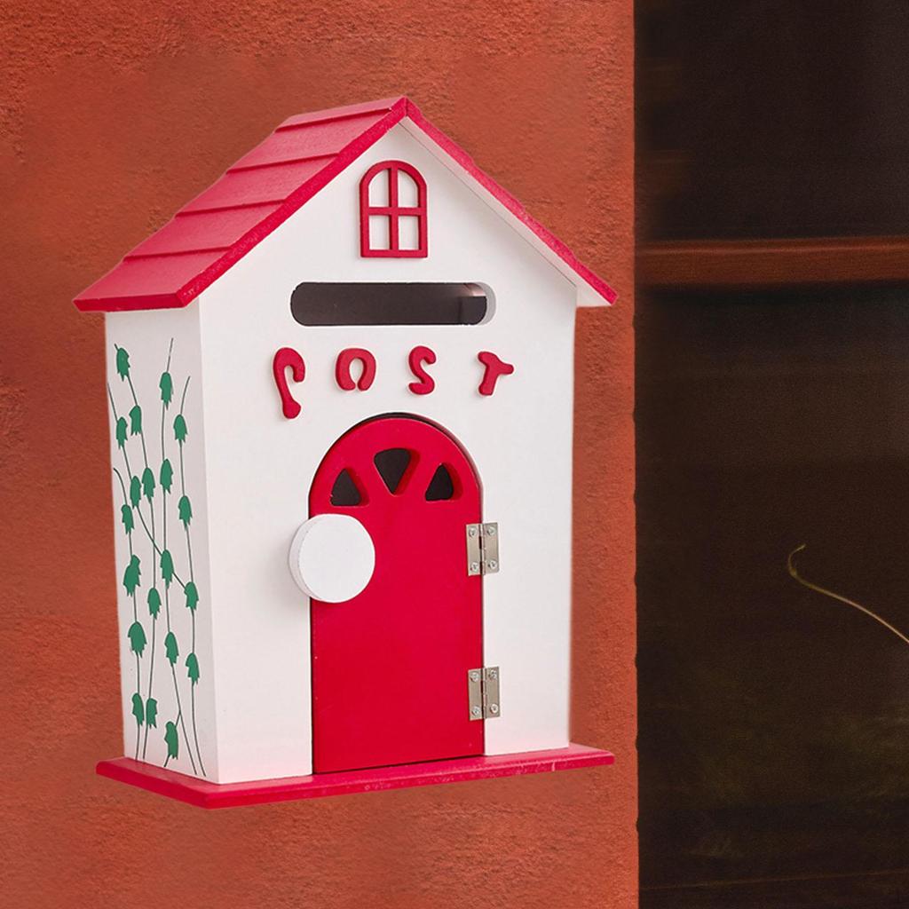 Lockable Wooden Wall Mounted Mailbox for Communications, Reviews, Home, School, Front Door