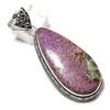 Natural Purpurite Gemstone Handmade 925 Sterling Silver Pendant 2.68" N9b06