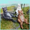 Фигурка кошки ПВХ Модель Лениво сидящий Оранжево-черно-белый Кот Декор Животное Модель Для домашнего декора и коллекционеров