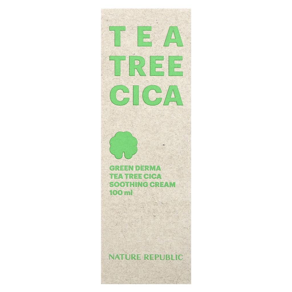 Nature Republic Green Derma Tea Tree Cica, Soothing Cream, 3.38 Fl Oz (100 Ml)