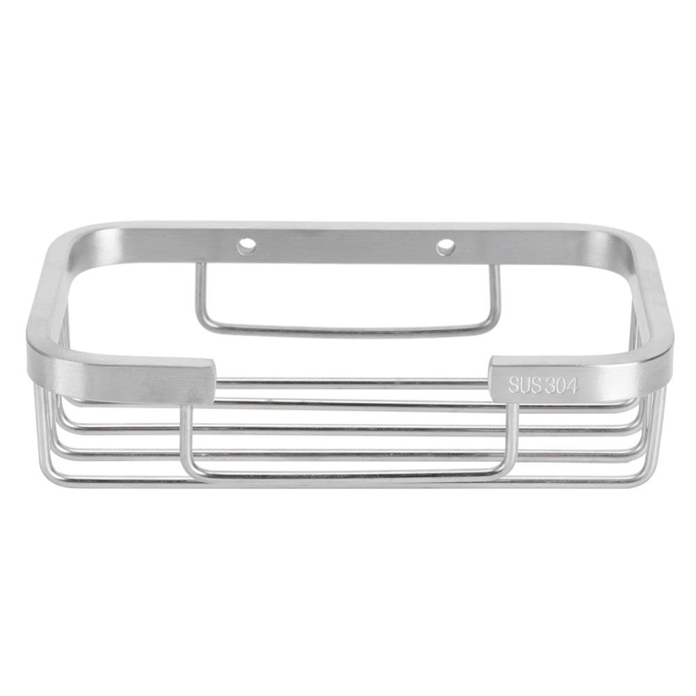 Silver Soap Rack Stainless Steel Soap Organizer Box Modern Soap Dish Bathroom Kitchen Washroom