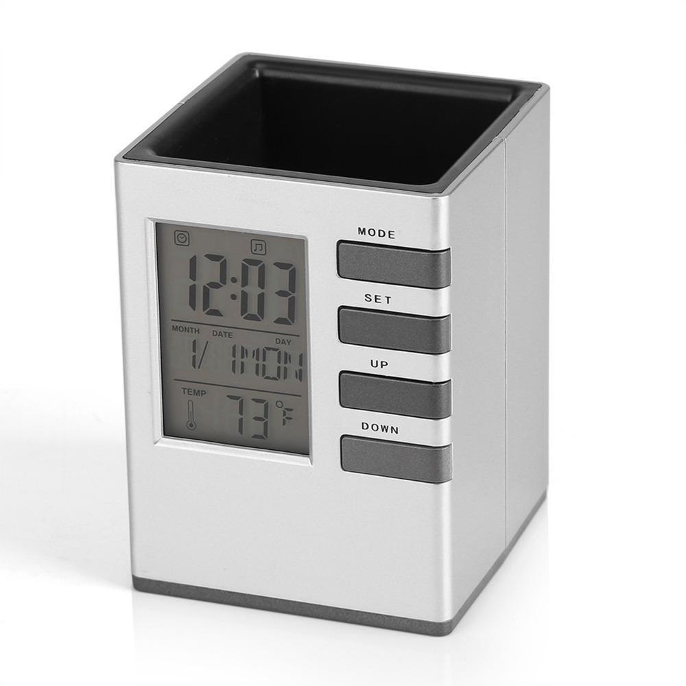 Multi-Function Digital Alarm Clock Digital Display Desktop Clock Pen Holder Alarm Clock  Desk Use