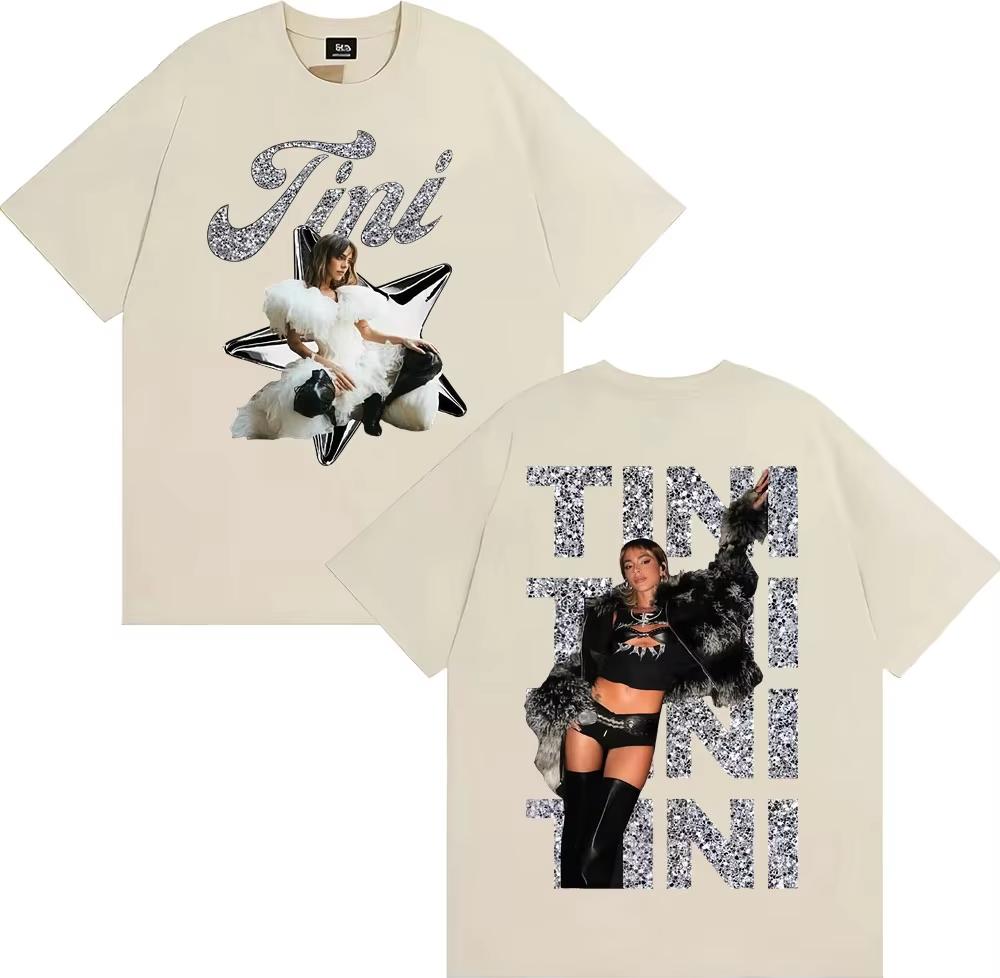 2026 Singer Tini Stoessel Album Double Sided Print T Shirts Men Women Fashion Aesthetic Vintage Tshirt 100 Cotton Tshirt